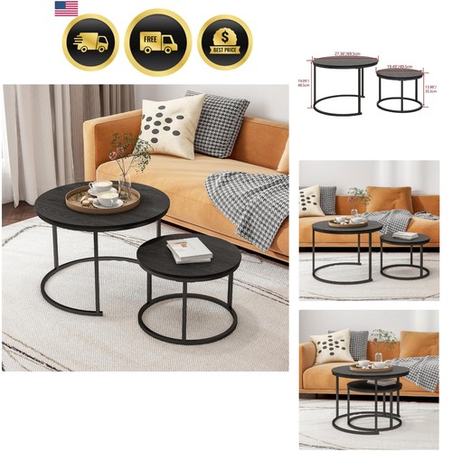 Round coffee table nesting - coffee, table,nesting