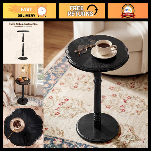 Stylish black round side table - stylish,