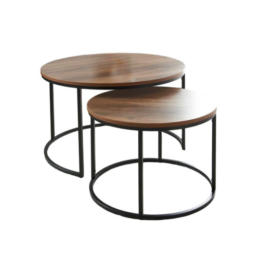 Round coffee table - coffee, set