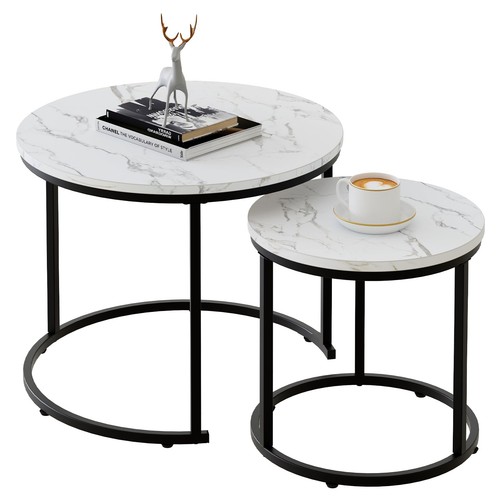 Round nesting coffee table - coffee, set